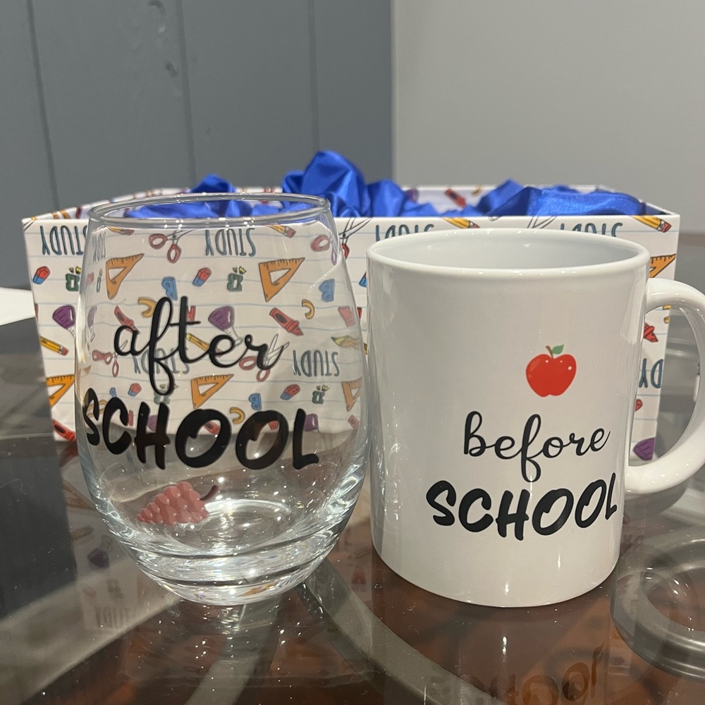Mug And Glass Cup,‎ Pefecrt for Before and After School Drink